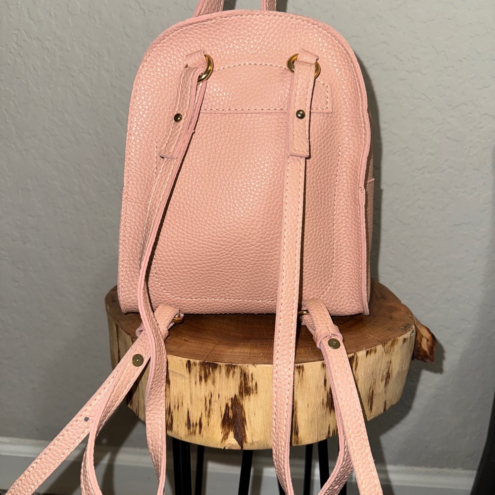 Pink Leather Backpack